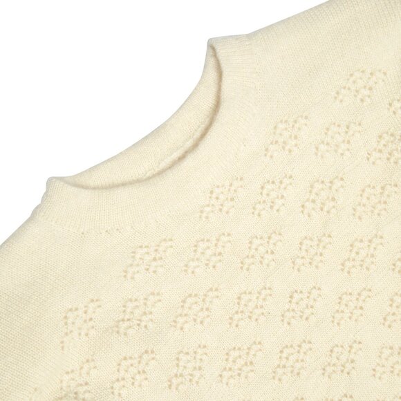 Sundazed (Belgium) Victorian Floral Eyelet Lace Knit Virgin Wool Pullover : L - Picture 2 of 5